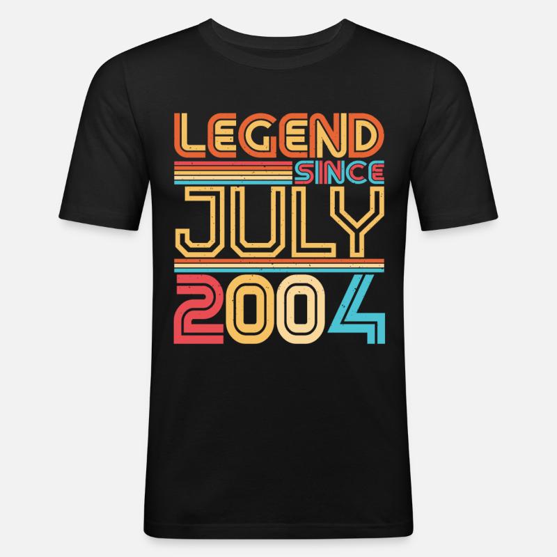 Juli 2004 Endlich 18. - Männer Slim Fit T-Shirt - Schwarz