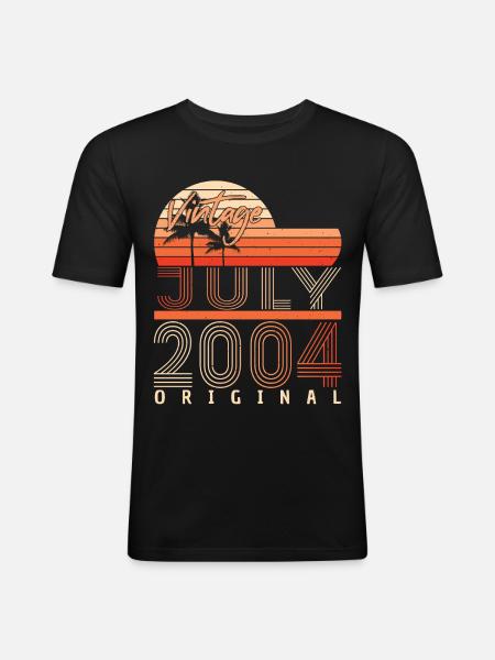 July 2004 Finally 18 - Men's Slim Fit T-Shirt - black