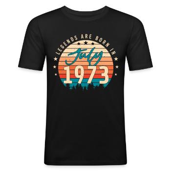 Né en juillet 1973 - T-shirt près du corps Homme - noir - Devant - Nik (191cm)