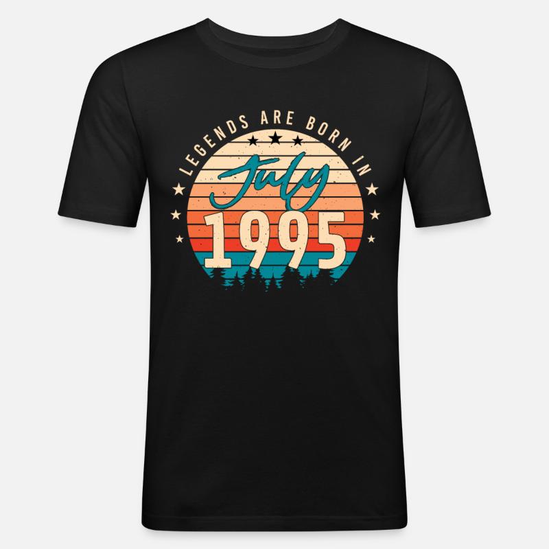 Geburtsmonat Juli 1995 - Männer Slim Fit T-Shirt - Schwarz