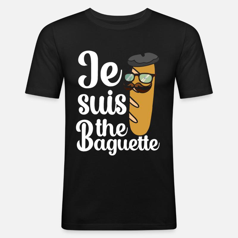 Frankreich - Männer Slim Fit T-Shirt - Schwarz