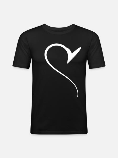 Half Wise Heart Simple - Men's Slim Fit T-Shirt - black