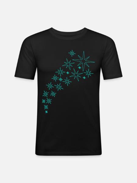 Sternenbogen Mintgrünes Design - Männer Slim Fit T-Shirt - Schwarz