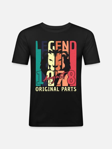 1978 Im August Retro - Männer Slim Fit T-Shirt - Schwarz
