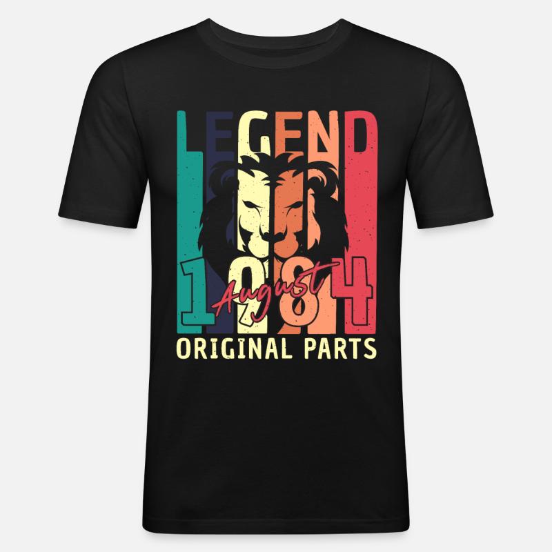 August 1984 Geschenkidee - Männer Slim Fit T-Shirt - Schwarz