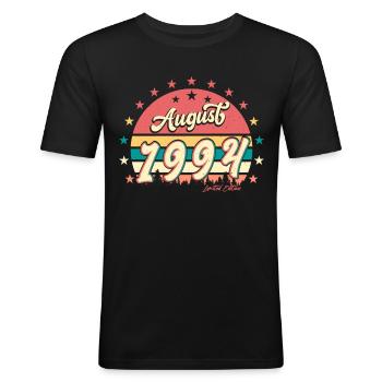Baujahr 1994 Im August - Männer Slim Fit T-Shirt - Schwarz - Vorne - Nik (191cm)