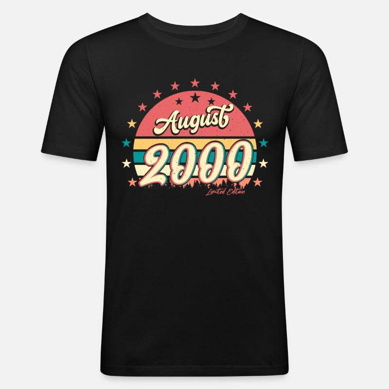 Bester Geburtsmonat August 2000 - Männer Slim Fit T-Shirt - Schwarz