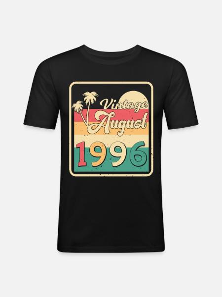1996 Août Rétro - T-shirt près du corps Homme - noir