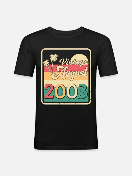 2003 August Retro - Men's Slim Fit T-Shirt - black