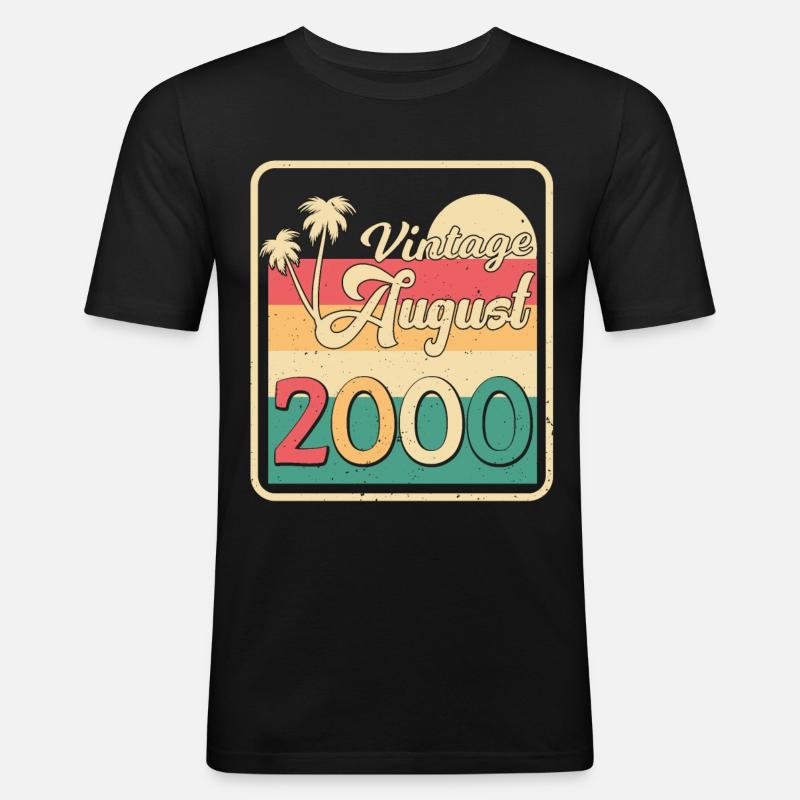 2000 August Retro - Men's Slim Fit T-Shirt - black