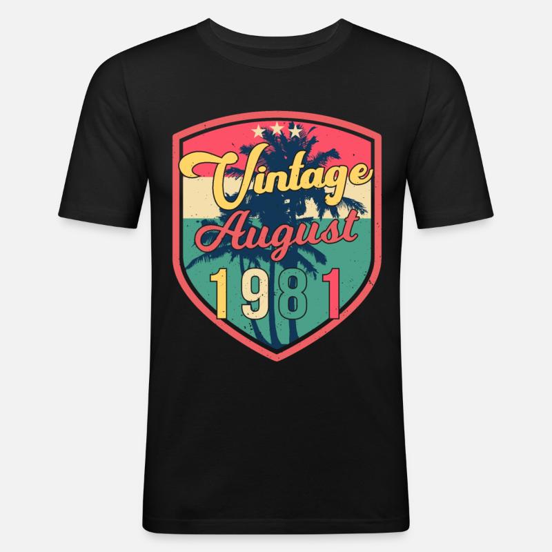 Geboren Im August 1981 - Männer Slim Fit T-Shirt - Schwarz