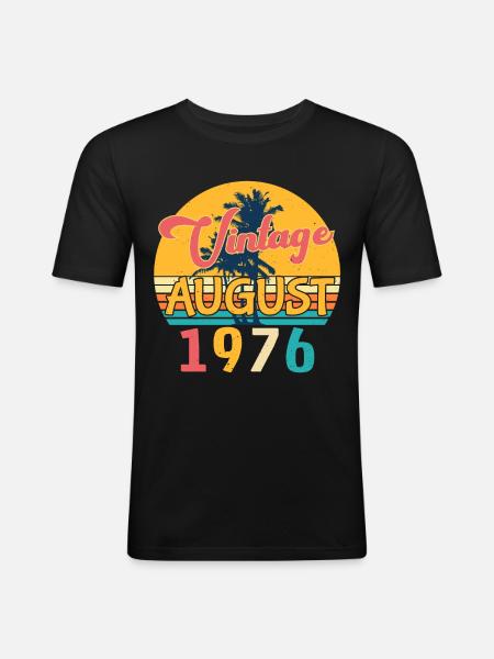 Millésime d'août 1976 - T-shirt près du corps Homme - noir