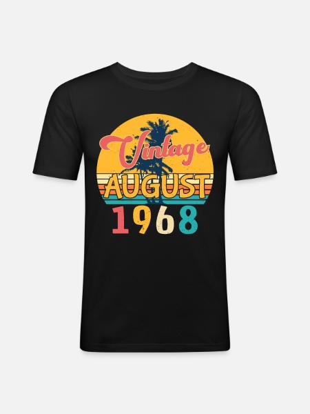 Born August 1968 - Men's Slim Fit T-Shirt - black