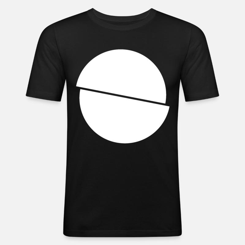 Half Circles White Design - Men's Slim Fit T-Shirt - black