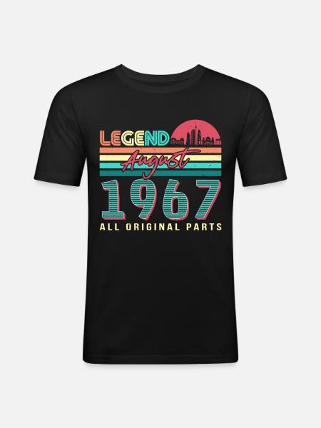 1967 August All original - Men's Slim Fit T-Shirt - black