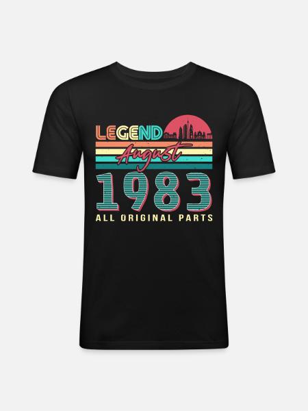 Retro 1983 August - Men's Slim Fit T-Shirt - black
