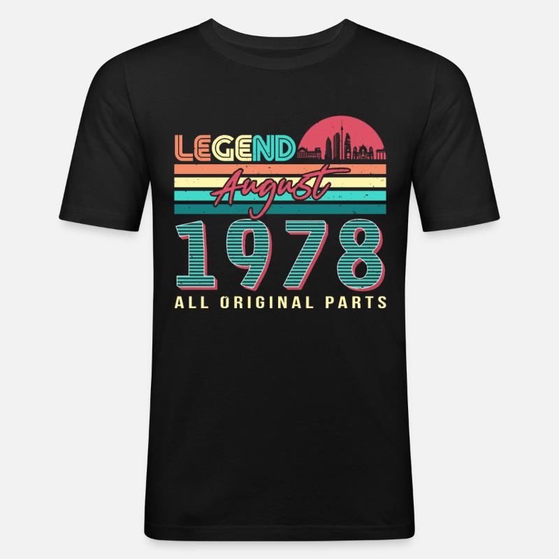 Retro 1978 August - Men's Slim Fit T-Shirt - black