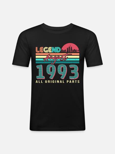 Né en août 1993 - T-shirt près du corps Homme - noir