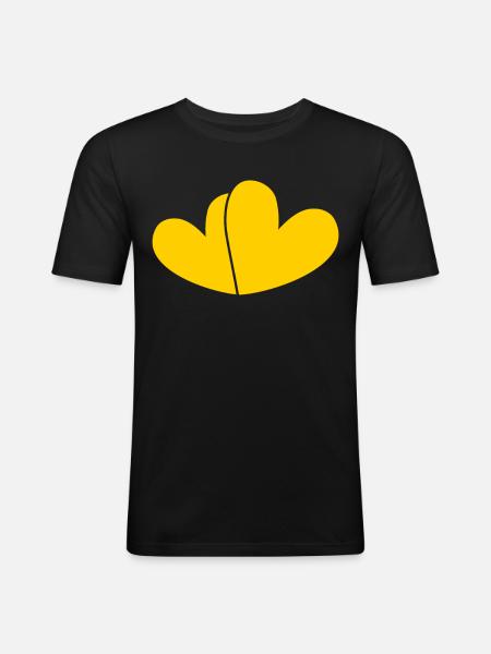 Two Yellow Hearts - Men's Slim Fit T-Shirt - black