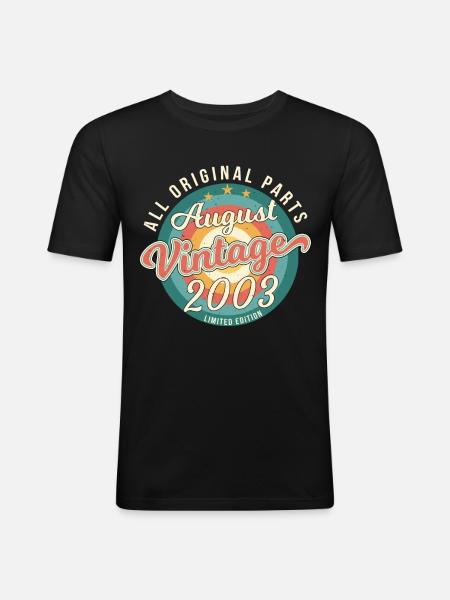 Millésime août 2003 - T-shirt près du corps Homme - noir