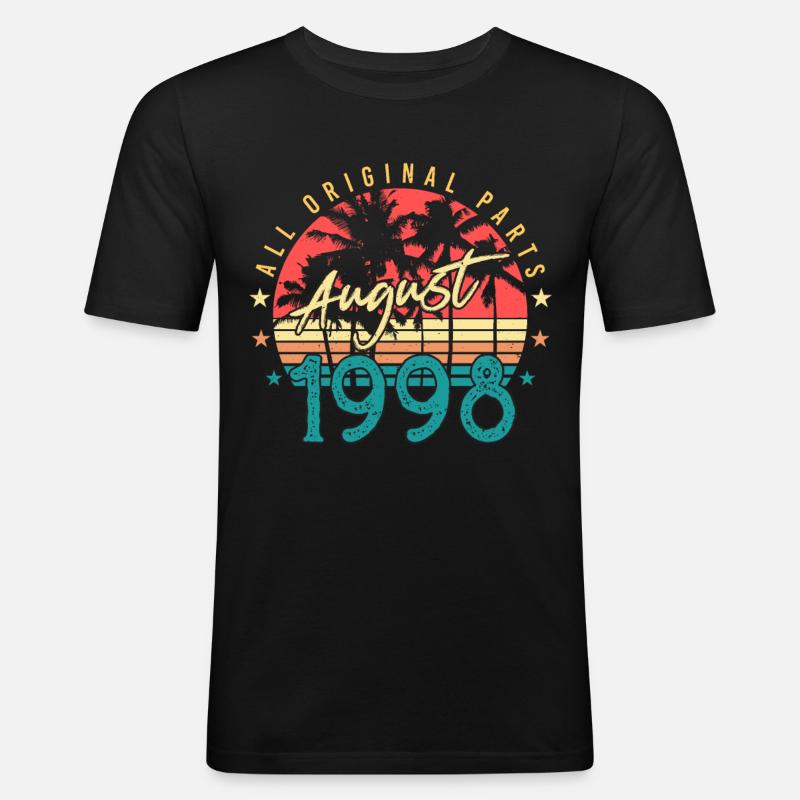 Geburtsmonat August 1998 - Männer Slim Fit T-Shirt - Schwarz