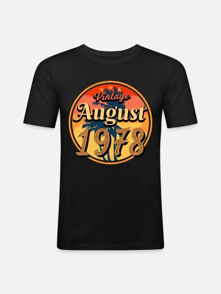 Baujahr 1978 Im August - Männer Slim Fit T-Shirt - Schwarz