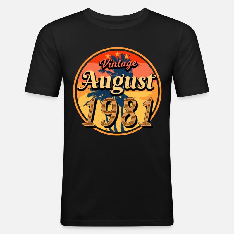 Geschenkidee Für August 1981 - Männer Slim Fit T-Shirt - Schwarz