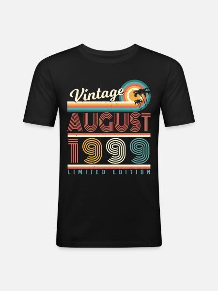 Geburtsmonat August 1999 - Männer Slim Fit T-Shirt - Schwarz