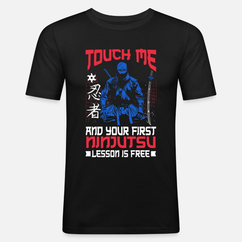 Ninja - Männer Slim Fit T-Shirt - Schwarz