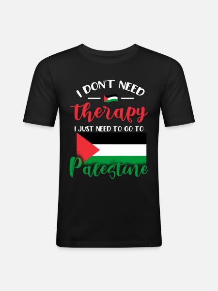 Palestine - T-shirt près du corps Homme - noir
