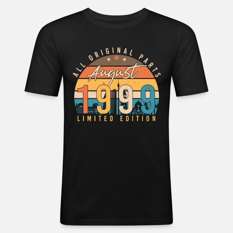 Geboren Im August 1999 - Männer Slim Fit T-Shirt - Schwarz
