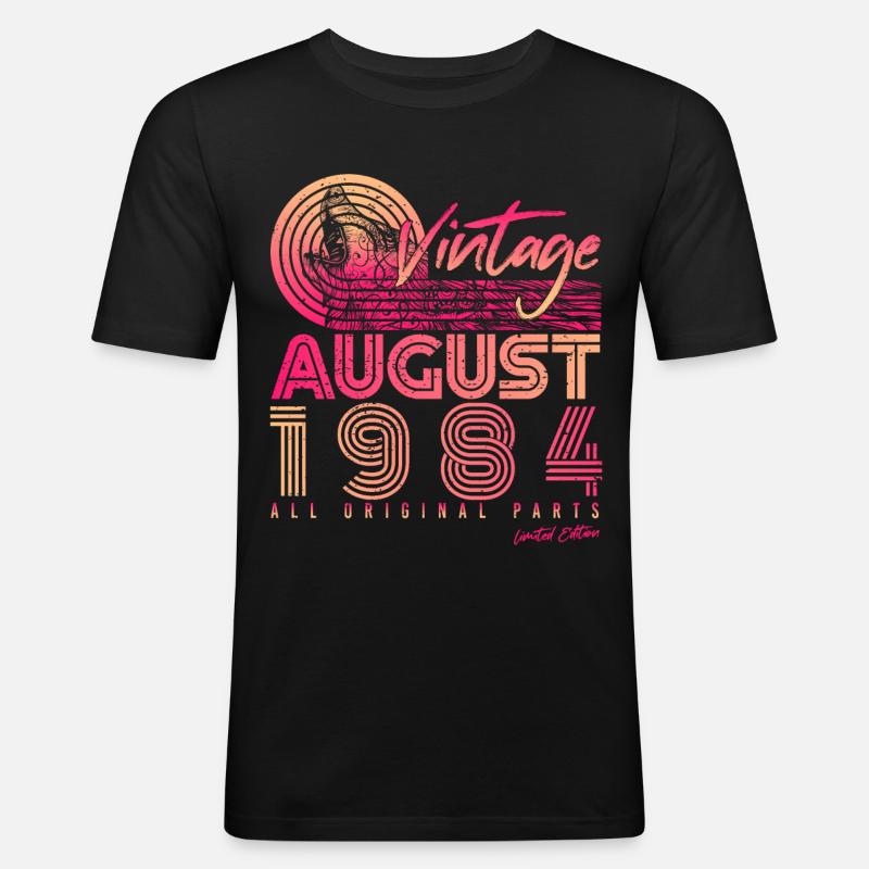 August 1984 Gift idea - Men's Slim Fit T-Shirt - black