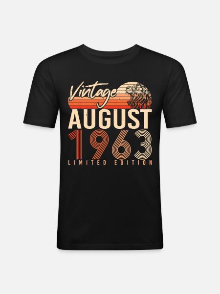 Limited Edition August 1963 - Men's Slim Fit T-Shirt - black