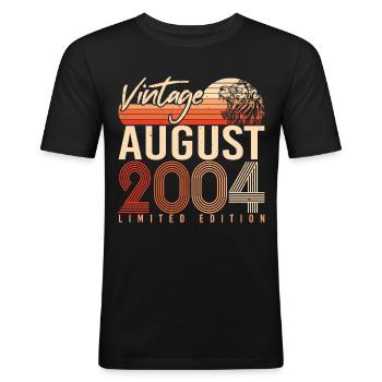 2004 In August finally 18 - Men's Slim Fit T-Shirt - black - Front - Nik (191cm)