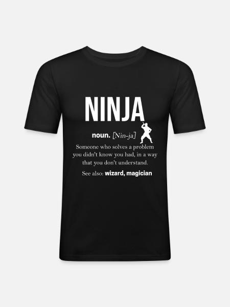 Ninja - T-shirt près du corps Homme - noir