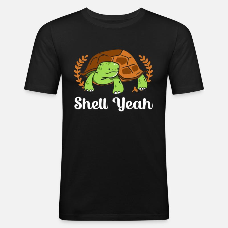 Schildkröte - Männer Slim Fit T-Shirt - Schwarz