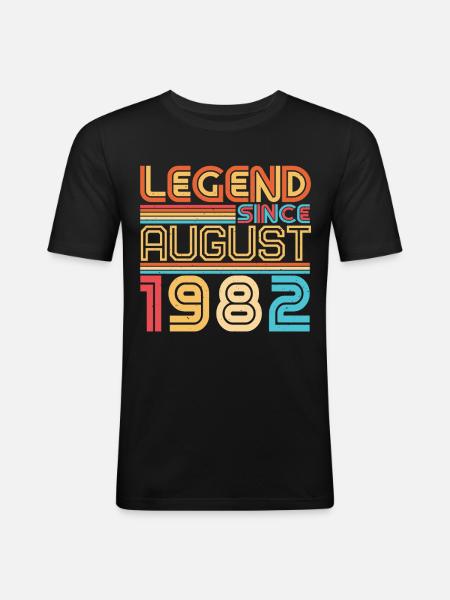 40e anniversaire août 1982 - T-shirt près du corps Homme - noir