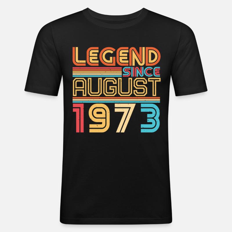 August 1973 Geschenkidee - Männer Slim Fit T-Shirt - Schwarz