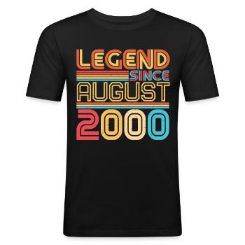 Born in August 2000 - Men's Slim Fit T-Shirt - black - Front - Nik (191cm)
