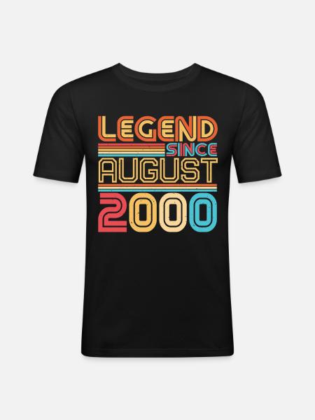 Né en août 2000 - T-shirt près du corps Homme - noir