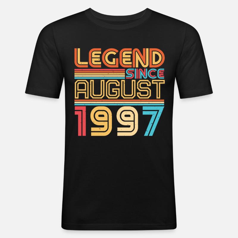 1997 August Retro - Männer Slim Fit T-Shirt - Schwarz