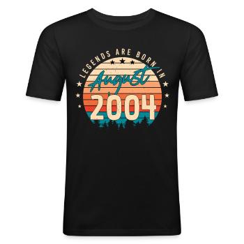 Finally 18 in August 2004 - Men's Slim Fit T-Shirt - black - Front - Nik (191cm)