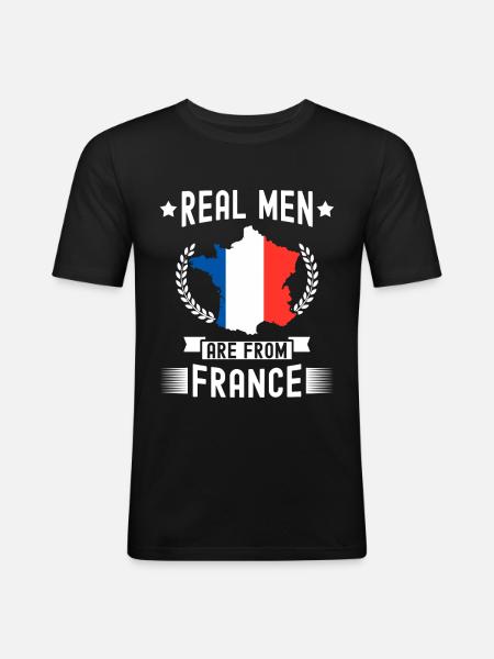 France - T-shirt près du corps Homme - noir