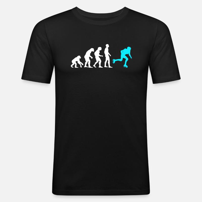 Affe Mensch Rollschuhfahrer Rollschuhe Rollerskate - Männer Slim Fit T-Shirt - Schwarz