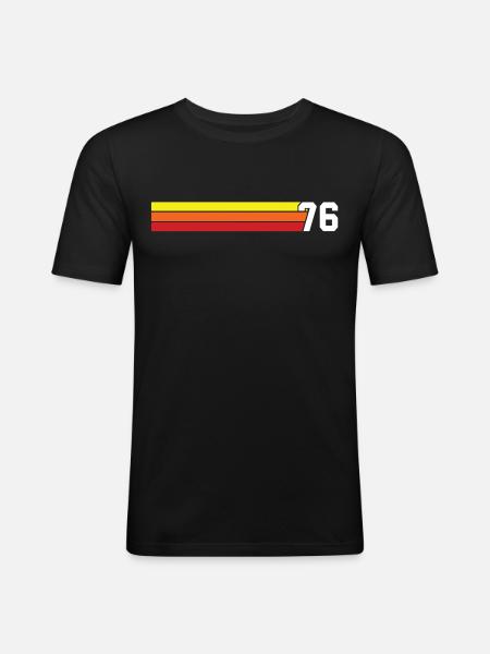 Retro 1976 t-shirt 76 vintage 1976 - Slim Fit T-shirt herr - svart