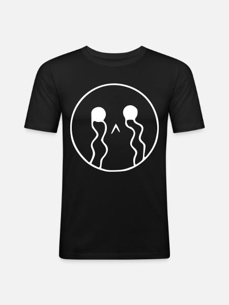 Emoji sketch cry blanc - T-shirt près du corps Homme - noir
