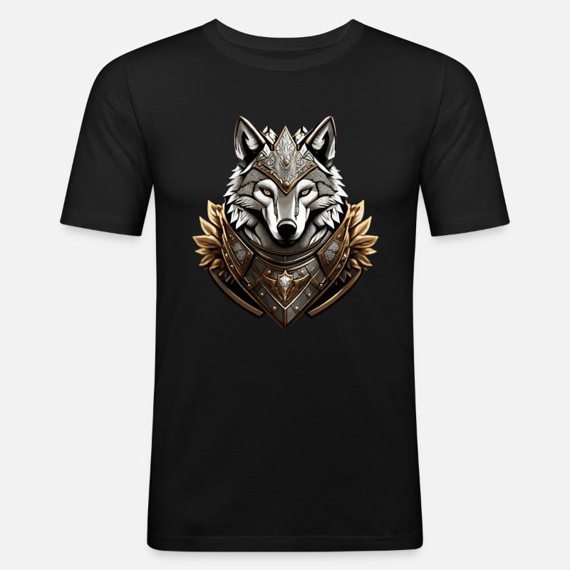 Wolf 4 von Pr3vise - Männer Slim Fit T-Shirt - Schwarz