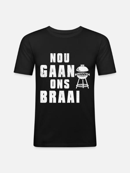 nou gaan ons braai black history - Men's Slim Fit T-Shirt - black
