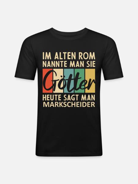 Lustige Markscheider Sprüche - Männer Slim Fit T-Shirt - Schwarz