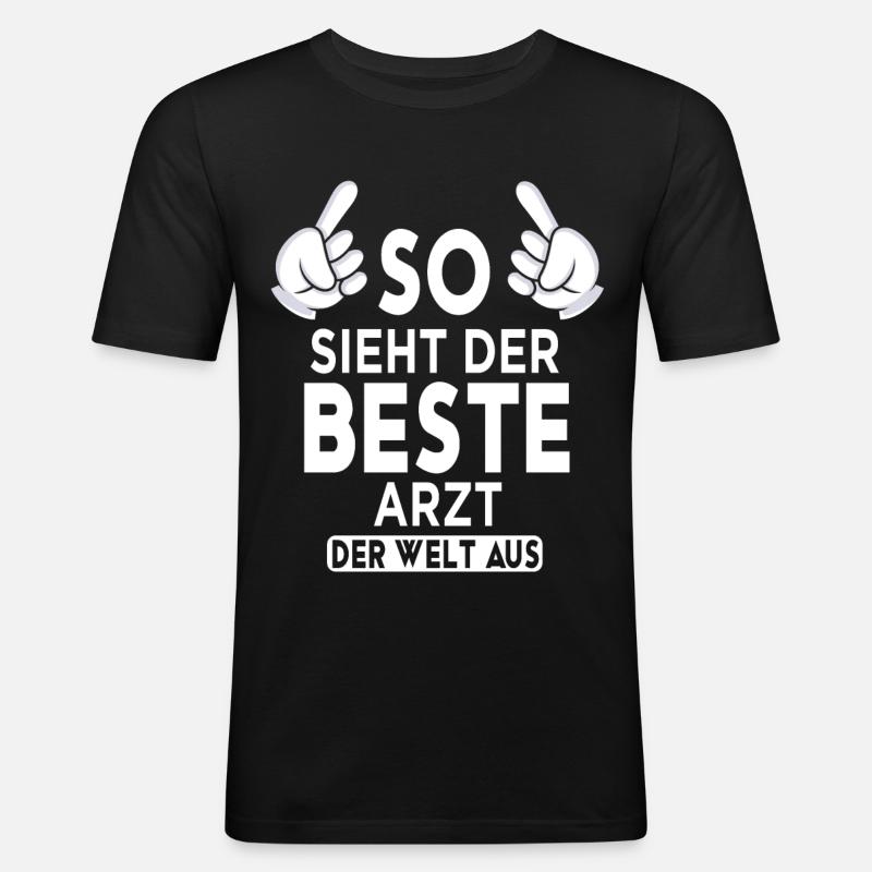 Arzt Spruch - Männer Slim Fit T-Shirt - Schwarz
